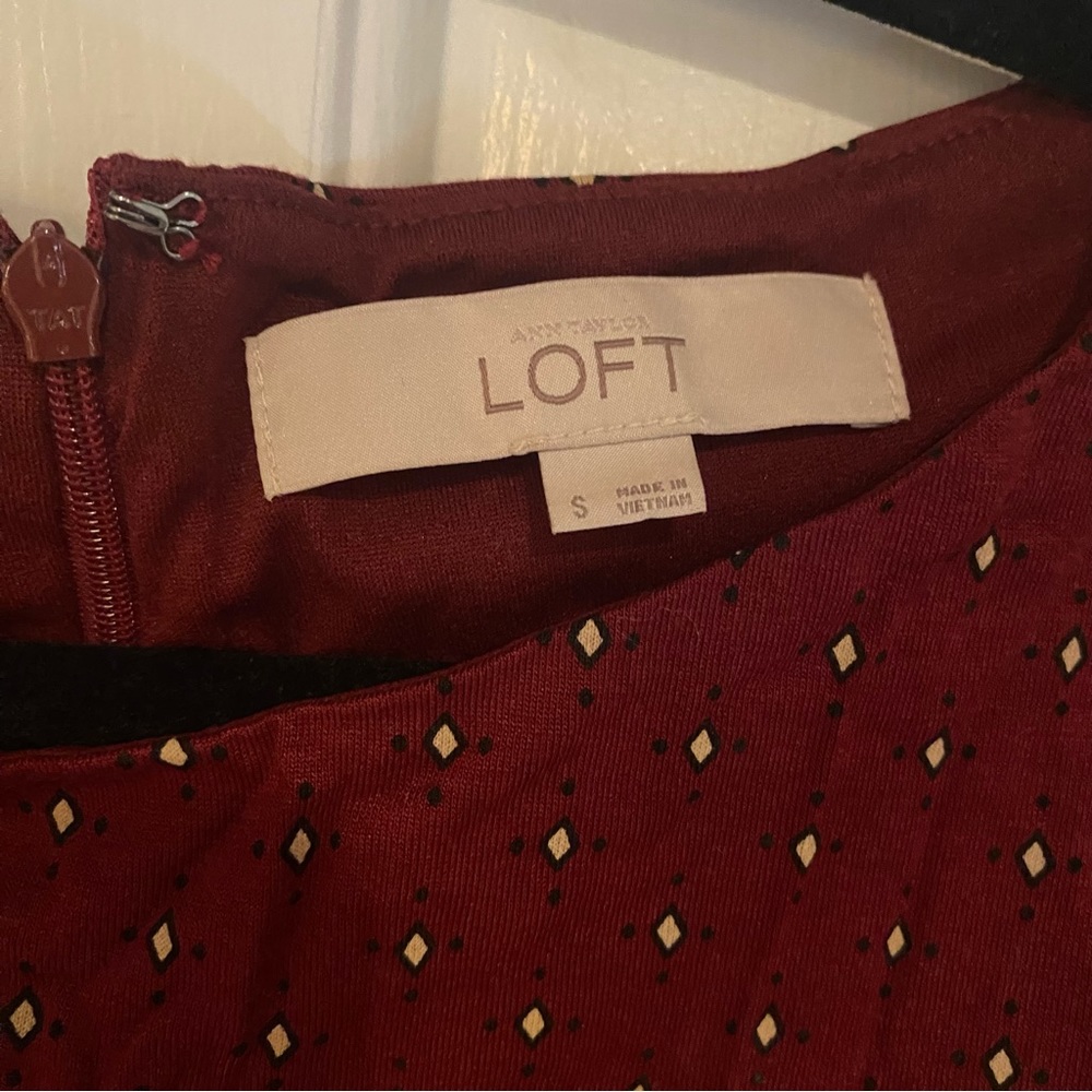 Loft Red Patterned Dress - Picture 3 of 5